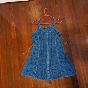 Embroidery Denim Summer Dress